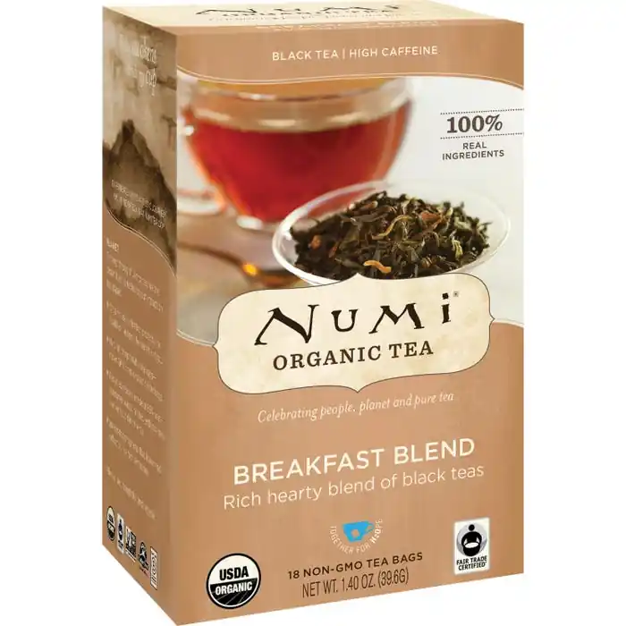 Fan Favorite Numi Breakfast Blend Black Premium Organic Tea, Box of 18 Bags